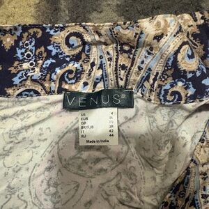 VENUS Blue and Brown Paisley Skirt